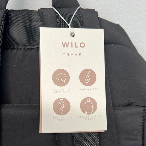 Wilo The Label | Black Puffer Drawstring  Backpack - Picture 9 of 12